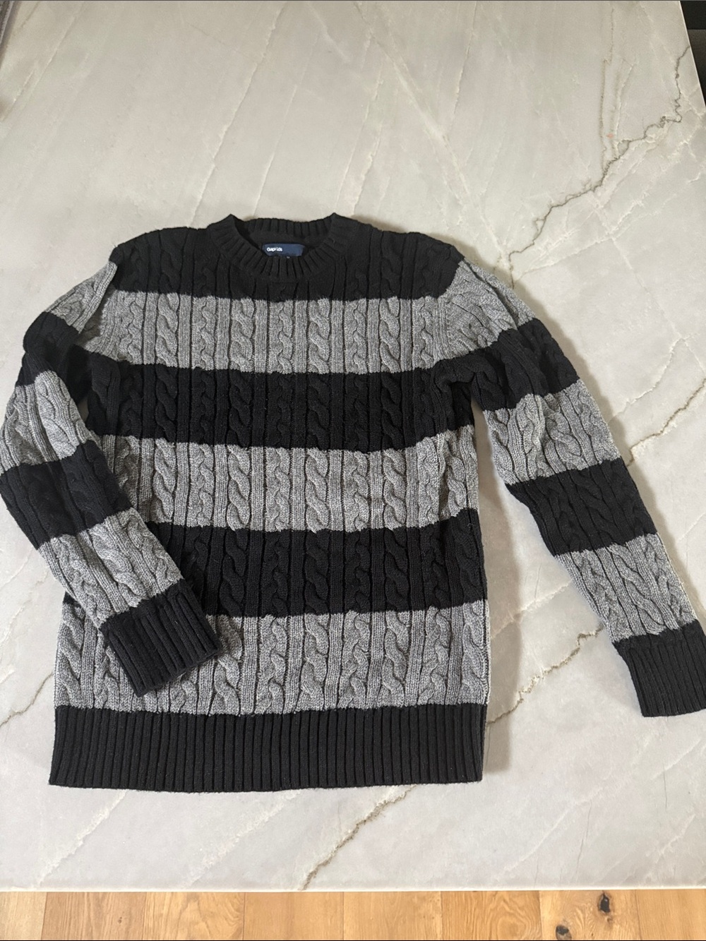 • GAP Kids • Striped Cable Knit Sweater • Size Medium (8)